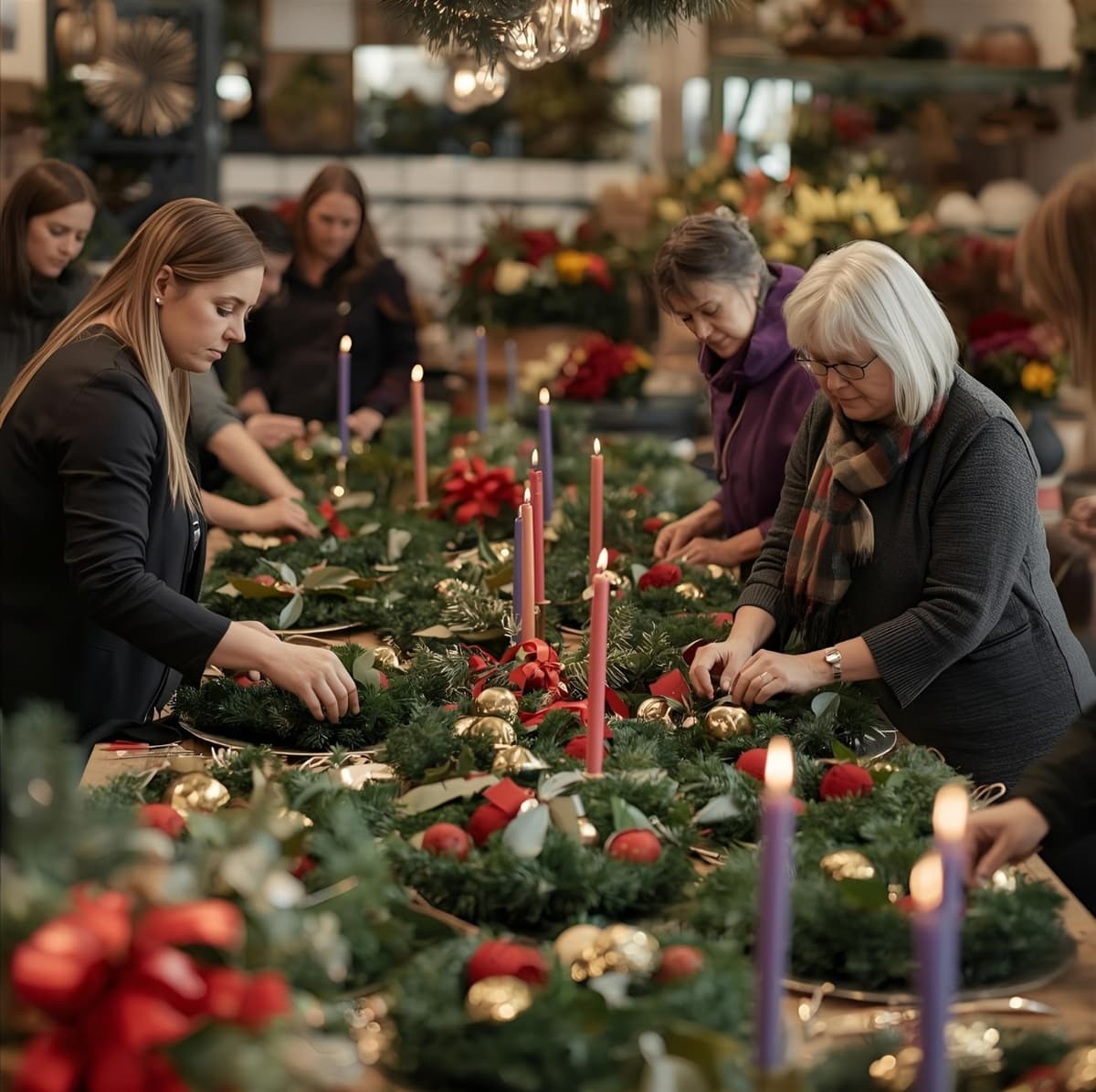 Adventskranz Workshop – fertiger Kranz